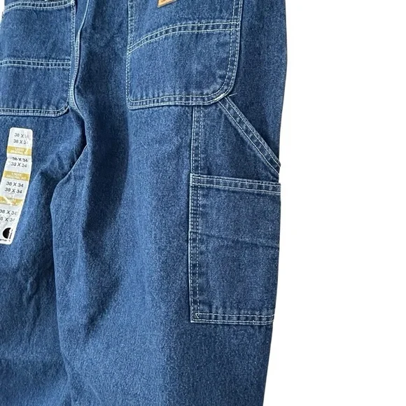 Carhartt B13 Loose Fit Work Dungaree Jeans Blue 38x34 NWT Workwear Y2K - Picture 14 of 14
